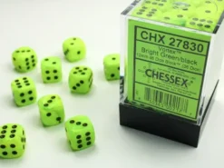 Vortex - Bright Green/Black - d6, 36 st (12 mm, prickar)