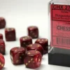 Vortex - Burgundy/Gold - d6, 12 st (16 mm, prickar)