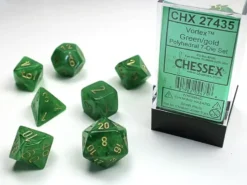 Vortex - Green/Gold - Dice Set