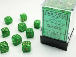 Vortex - Green/Gold - d6, 36 st (12 mm, prickar)