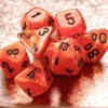 Vortex Mini-Polyhedral Orange/Black 7-Die Set