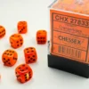 Vortex - Orange/Black - d6, 36 st (12 mm, prickar)