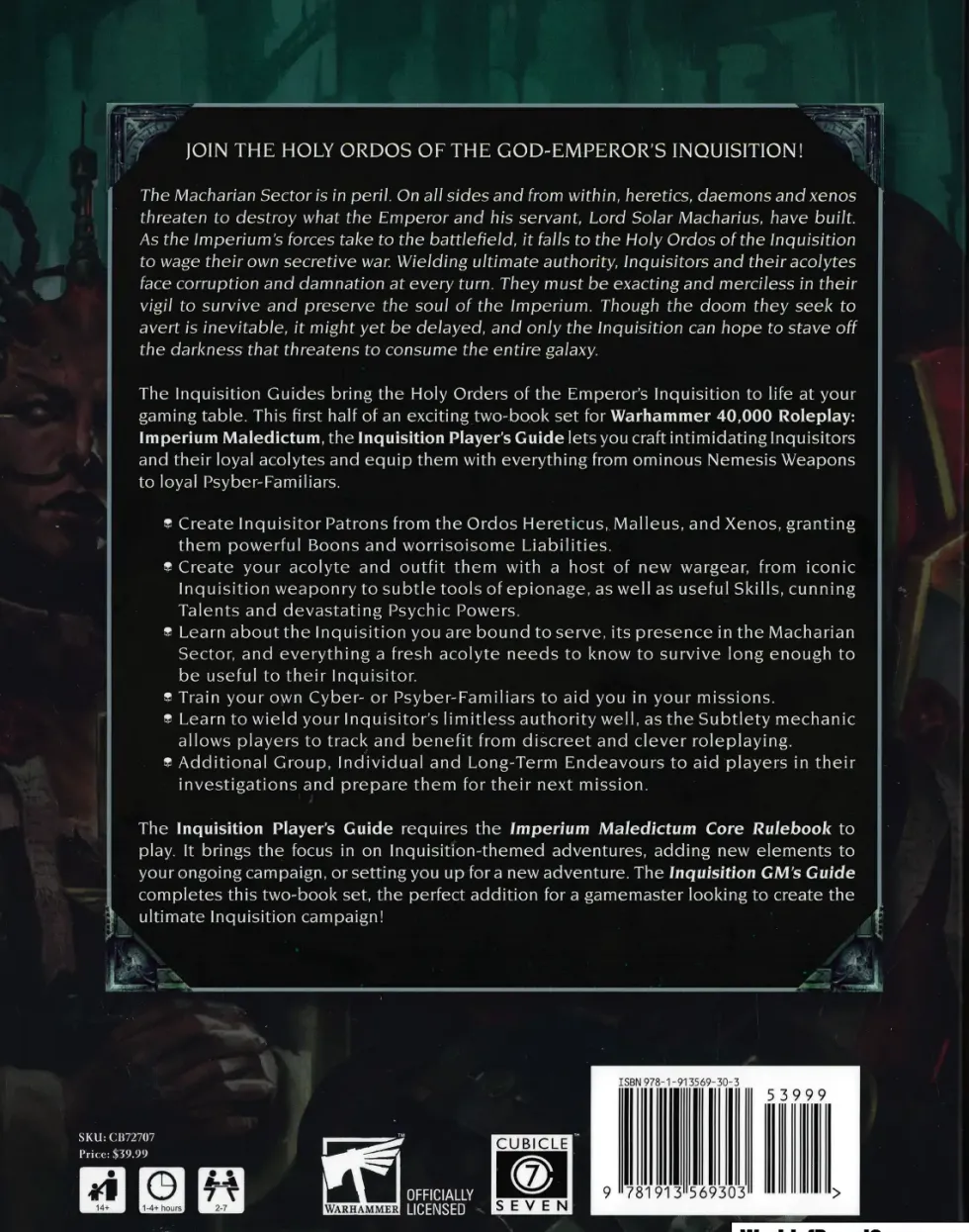 Warhammer 40K RPG: Imperium Maledictum - Inquisition Player’s Guide (ENG)