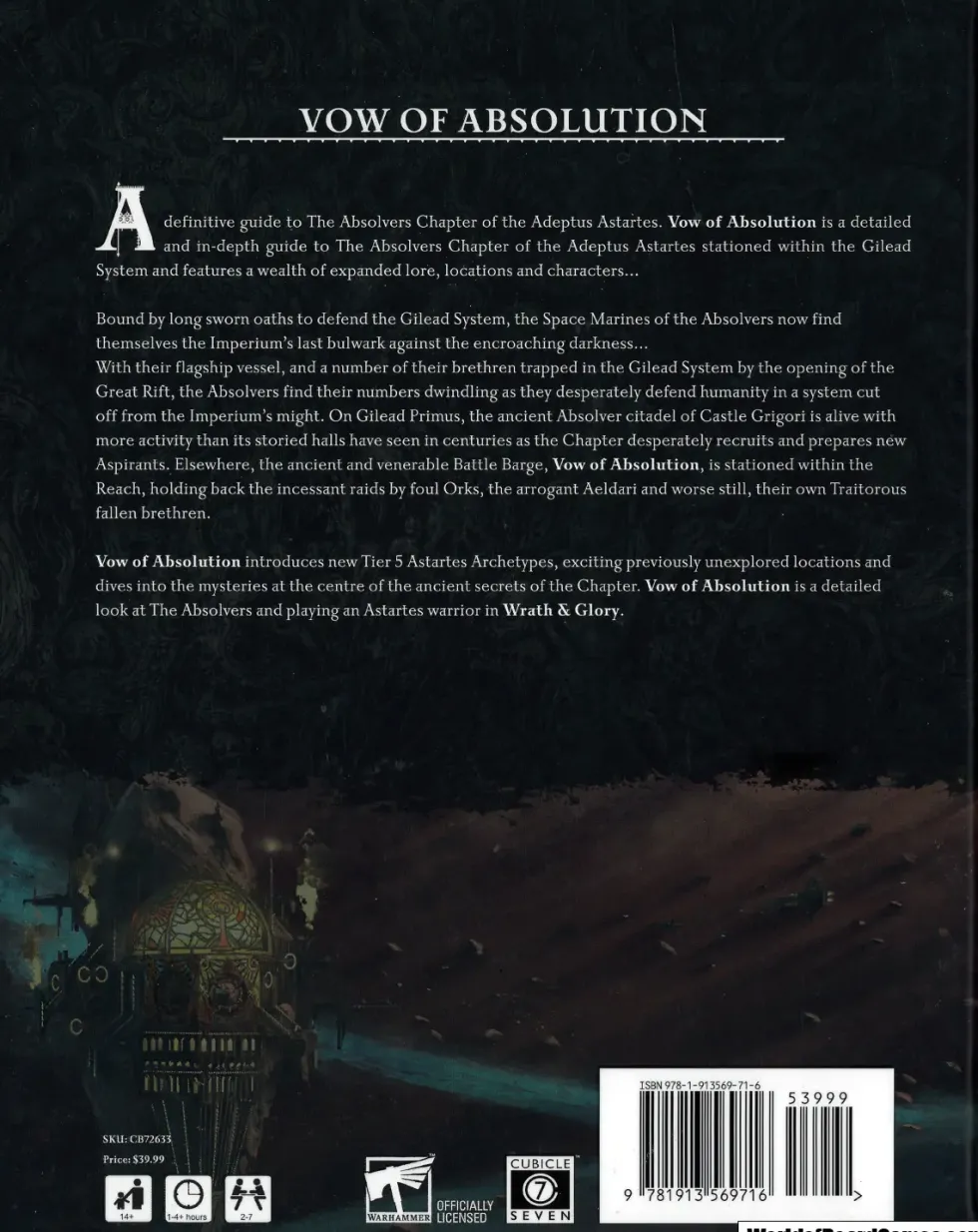Warhammer 40K RPG - Wrath & Glory: Vow of Absolution