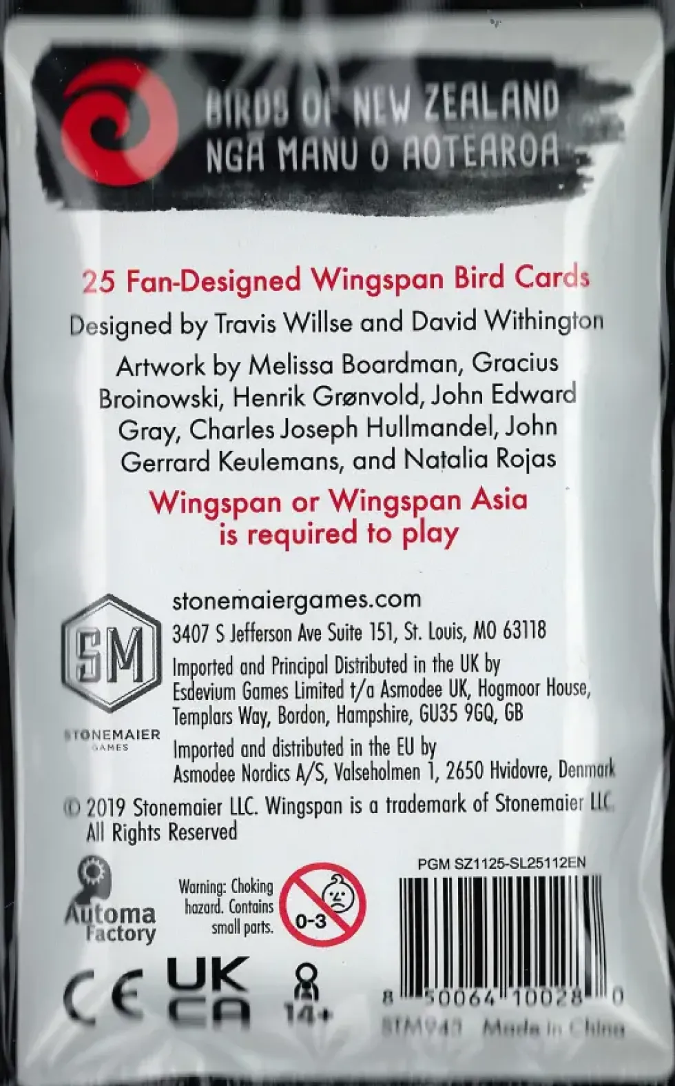 Wingspan: Fan-Designed Bird Cards - Birds of New Zealand (ENG) (Exp.)