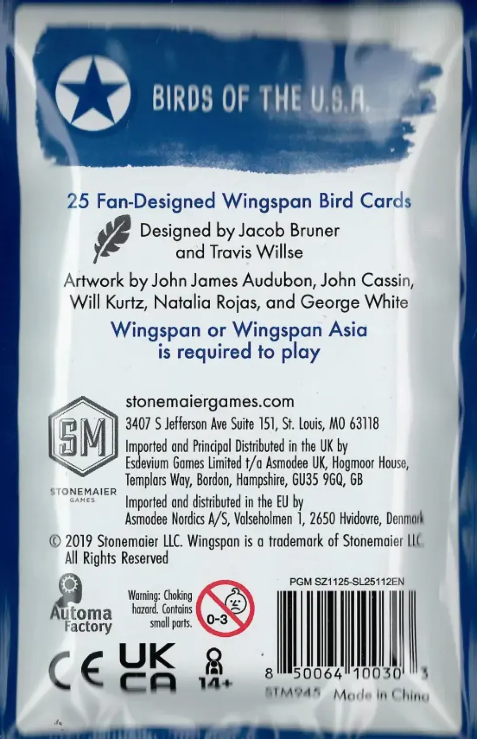 Wingspan: Fan-Designed Bird Cards - Birds of the U.S.A. (ENG) (Exp.)