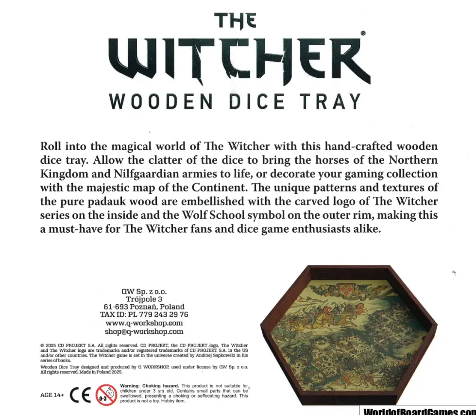 Wooden Dice Tray: The Witcher