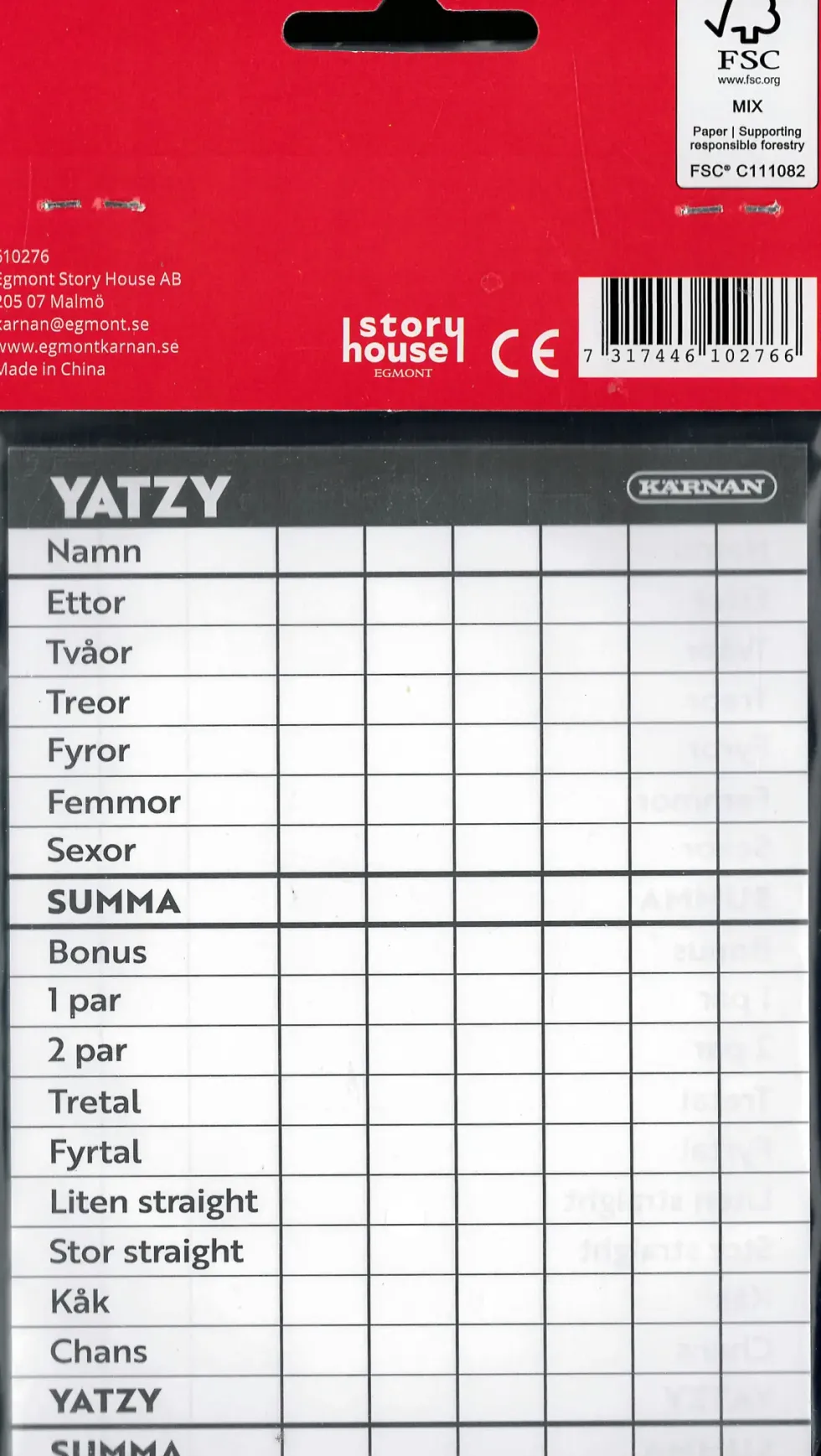 Yatzy: Extrablock (Kärnan)